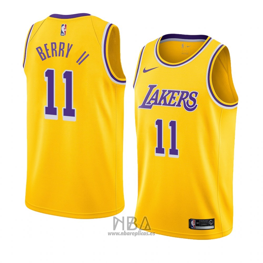 Camiseta Los Angeles Lakers Joel Berry II NO 11 Icon 2018-19 Amarillo